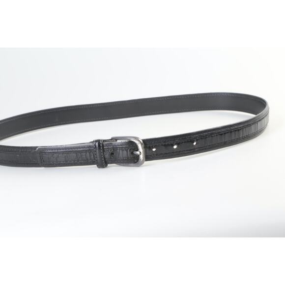 Vintage Black Croc Embossed Classic Belt Alligator Print Leather Size 34 / 85 main image 5